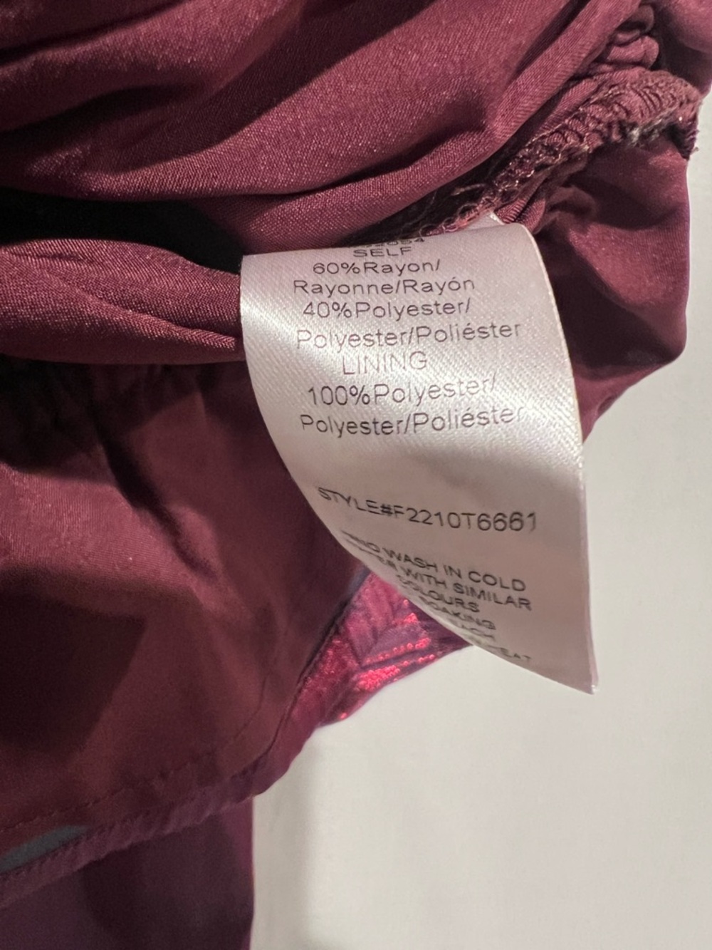 Adelyn Rae Metallic Burgundy Smocked Crop Top Puff Sleeve S - Picture 3 of 6